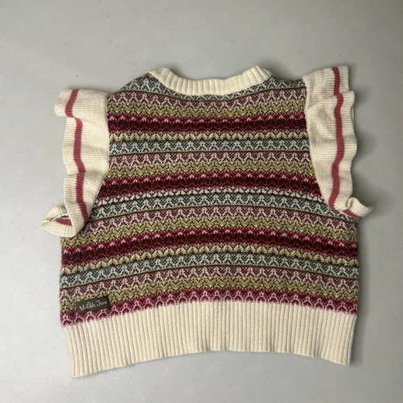 Matilda Jane MJC Heart to Heart Stardust Striped Sweater Vest Size 8 - Picture 3 of 5